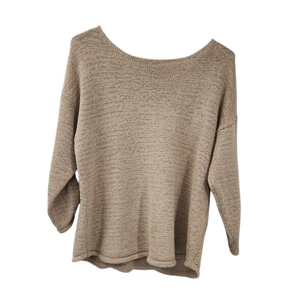 Chico's Sweaters - Chico's Tan 3/4 Sleeve Sweater Womens Size Large L (Chico's Size 1)